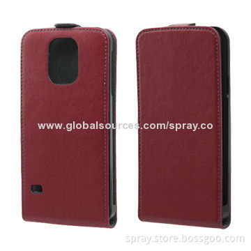 Leather Sleeves/Flip Folio Cases for Galaxy S5, Ultra-slim Version, Executive Synthetic Leather